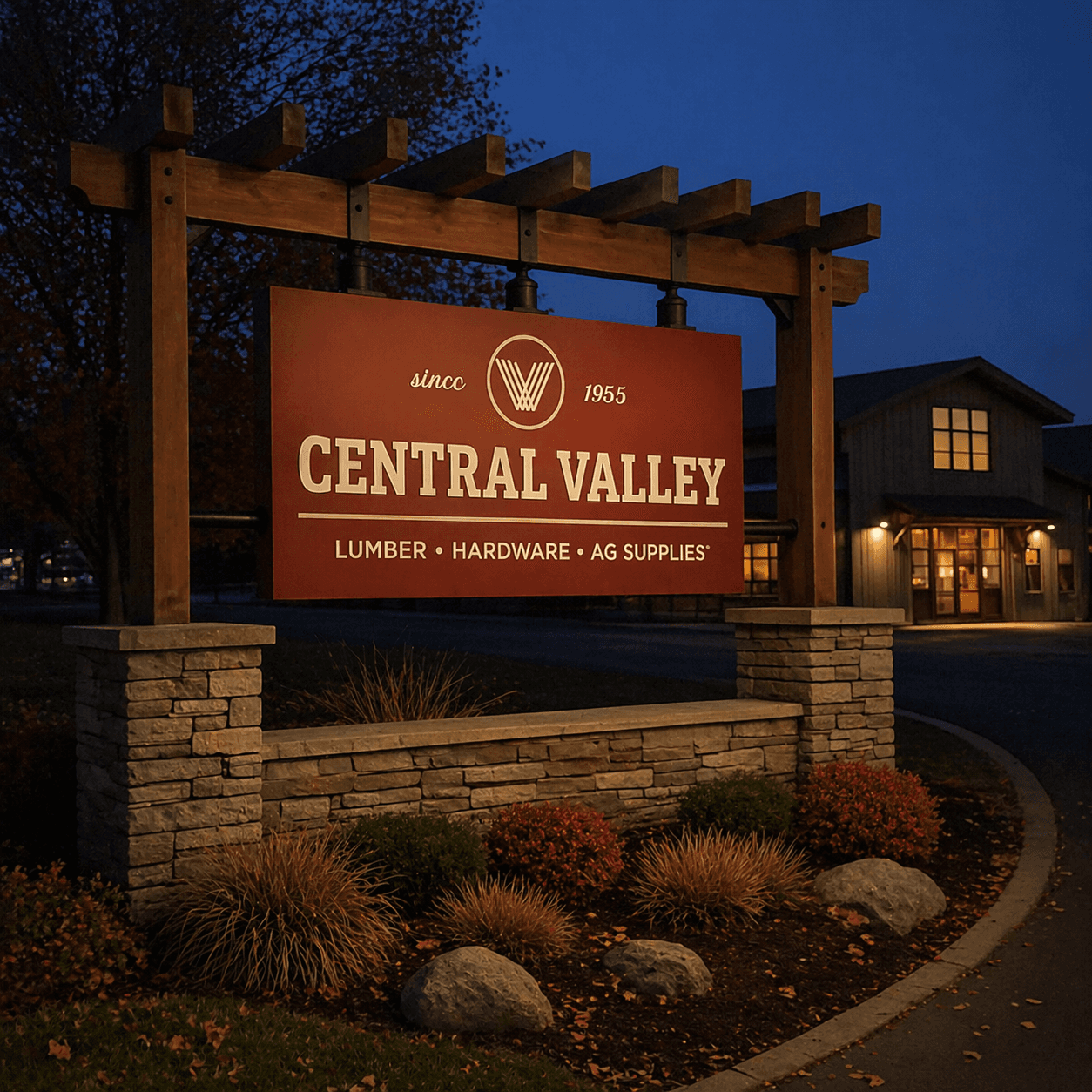 CV Lumber Post & Panel Sign